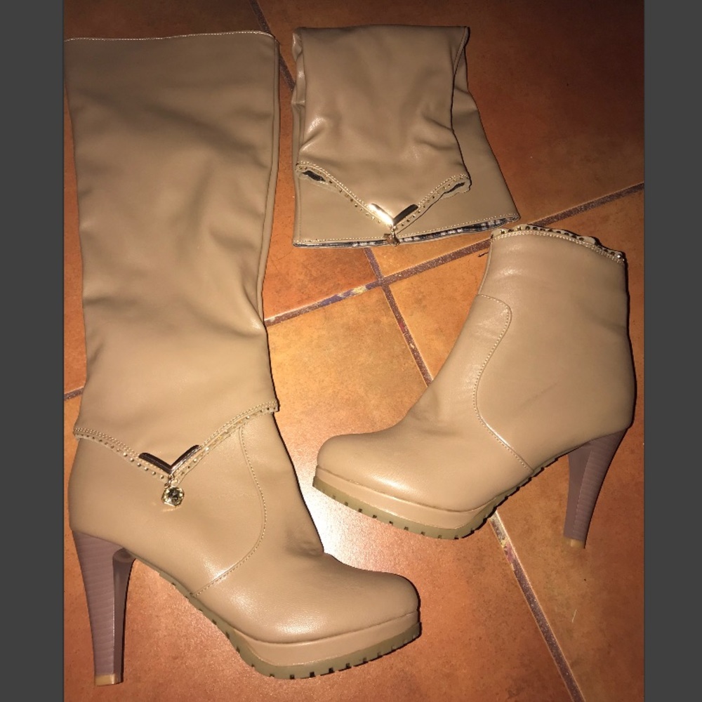 Tan convertible boots (short/long) 😻